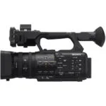 Sony professional camcorder with advanced controls and lens, ideal for video production.