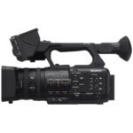 Sony professional camcorder with advanced controls and viewfinder, ideal for video production.