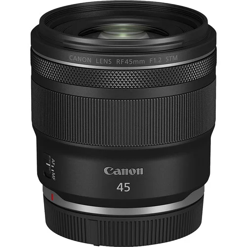 Canon RF 45mm F1.2 STM lens for mirrorless cameras, ideal for professional photography.