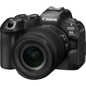 Canon EOS R6 Mark III mirrorless camera with lens, available at Camix UK.