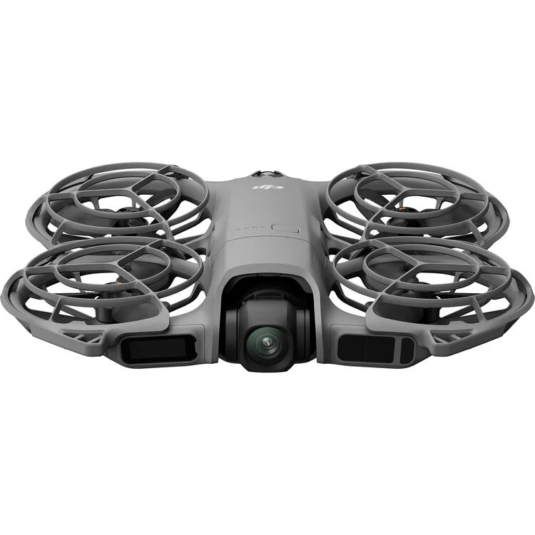 DJI drone with protective guards, ideal for aerial photography and videography.