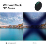 Comparison of K&F Concept lens filter effect on coastal landscape photo.