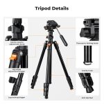 K&F Concept Lightweight Aluminium Camera Tripod Light weight - Image 2