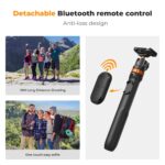 Detachable Bluetooth remote control for cameras with anti-loss design, ideal for long distance shooting and selfies.