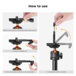 K&F Concept tripod head with phone holder, step-by-step usage guide.