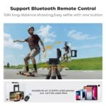 Bluetooth remote control for cameras, ideal for selfies and long-distance shooting.