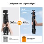 K&F Concept compact tripod, lightweight and portable, ideal for photography gear.