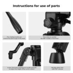 K&F Concept camera tripod with adjustable head and nonslip feet.
