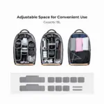 K&F Concept camera backpack with adjustable compartments for photography gear.