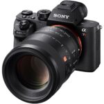 Sony mirrorless camera with lens, ideal for professional photography.