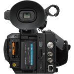 Professional Sony cinema camera with various ports and slots, ideal for videography and filmmaking.