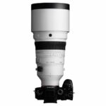 Sony camera with large telephoto lens, ideal for professional photography and wildlife shots.