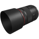 Canon RF lens with hood, ideal for professional photography and videography.