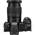 Top view of Nikon Z6 III mirrorless camera with 24-70mm lens.