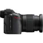 Side view of a professional mirrorless camera with lens, available at Camix camera shop UK.