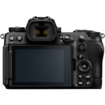 Back view of a mirrorless camera body with LCD screen and control buttons.
