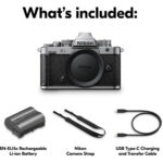 Nikon Z fc camera with battery, strap, and USB cable included.