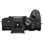 Top view of a Sony mirrorless camera body with control dials, available at Camix UK.