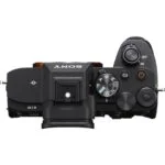 Top view of a Sony mirrorless camera body with control dials, available at Camix UK.