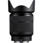 Sony E mount lens with hood, ideal for mirrorless cameras, available at Camix UK.