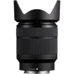 Sony E mount lens with hood, ideal for mirrorless cameras, available at Camix UK.