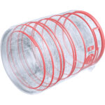 Transparent protective case for camera lens with red accents, ideal for photography gear protection.