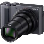 Panasonic Lumix compact digital camera with extended zoom lens.