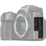 Nikon Z camera body with open ports, ideal for professional photography.