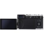 Back view of a mirrorless camera with flip-out screen, available at Camix UK.