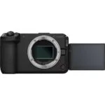 Canon mirrorless camera body with flip-out screen, ideal for photography enthusiasts.