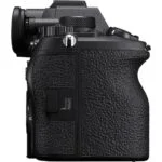 Side view of a mirrorless camera body with textured grip, available at Camix UK.