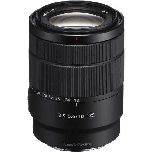 Sony E mount zoom lens with Optical SteadyShot, ideal for mirrorless cameras.