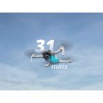 DJI drone flying in the sky with 31-minute flight time.