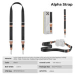 Alpha camera strap with adjustable length and durable materials, ideal for photographers.