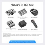 DJI Avata 360 drone kit with goggles, batteries, and accessories.