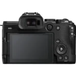 Back view of a digital mirrorless camera with LCD screen and controls, ideal for photography enthusiasts.