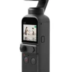 DJI Osmo Pocket 2 handheld gimbal camera with touchscreen, ideal for stable video recording.