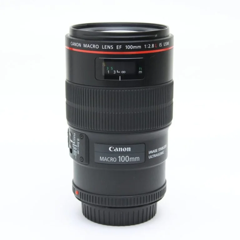 Canon EF 100mm f/2.8L Macro IS USM lens for Canon EF mount, ideal for macro photography.
